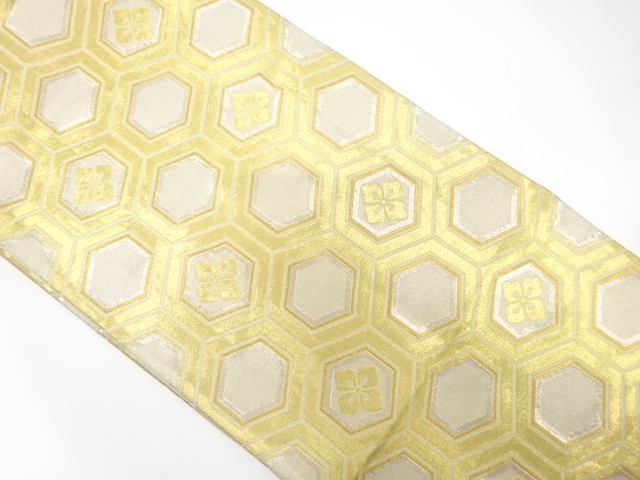 JAPANESE KIMONO / ANTIQUE FUKURO OBI / SILK / WOVEN KIKKO PATTERN